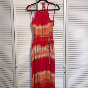 New York & Co Tie-Dye Halter Maxi Dress